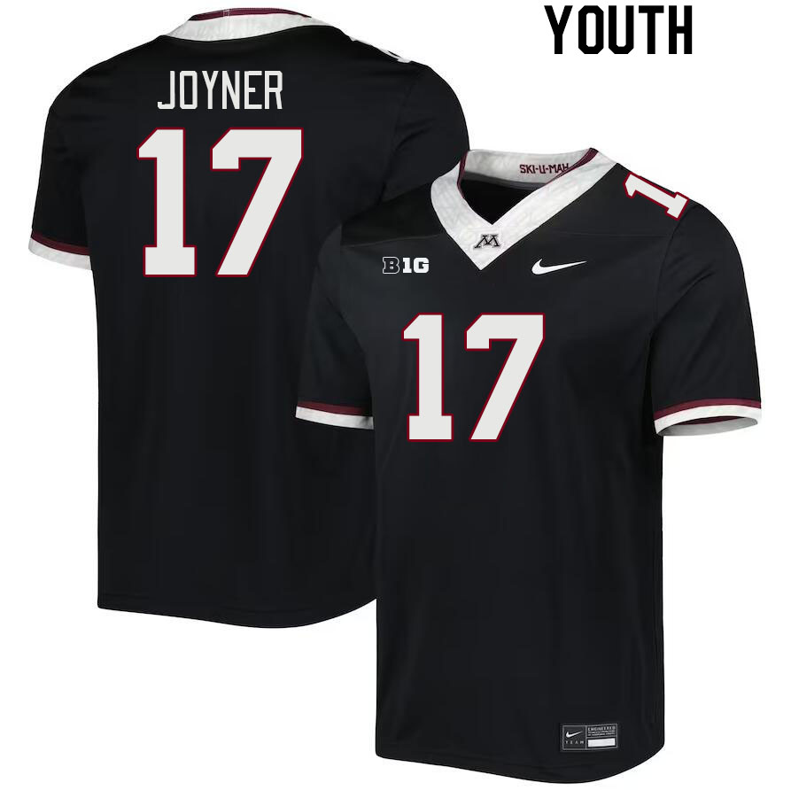 Youth #17 Jah Joyner Minnesota Golden Gophers College Football Jerseys Stitched-Black